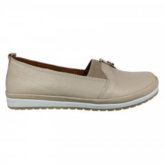 Балетки женские кожаные KEMER 065 04 бежевые