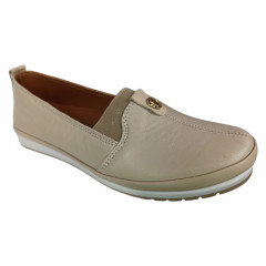 Балетки женские кожаные KEMER 065 04 бежевые