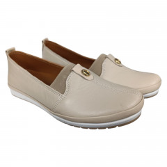 Балетки женские кожаные KEMER 065 04 бежевые