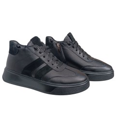 Черевики жіночі шкіряні MASIS 133 01 Modus чорні хутро