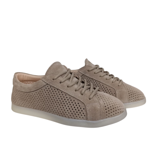 Кеды женские замшевые U.SPIRIT 220-0 07 визон перфорация