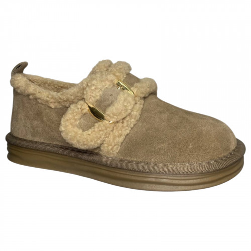 Угги черевики жіночі замшеві ALLSY 191900 235088-28 хакі хутро