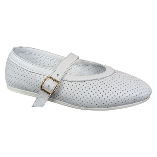 Балетки женские кожаные CAMELLIA 235/1 05 белые