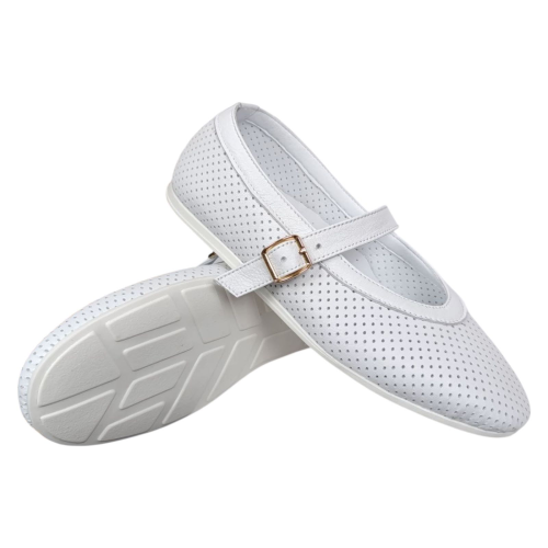 Балетки женские кожаные CAMELLIA 235/1 05 белые