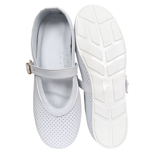 Балетки женские кожаные CAMELLIA 235/1 05 белые