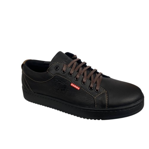 Кеды мужские кожаные HAMMA 705/2 01черные мусты