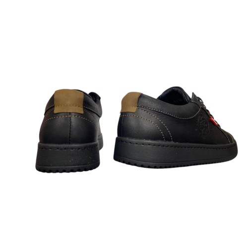 Кеды мужские кожаные HAMMA 705/2 01черные мусты