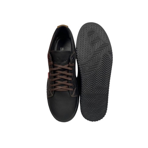 Кеды мужские кожаные HAMMA 705/2 01черные мусты