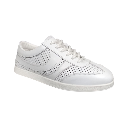 Кеды женские кожаные U.SPIRIT 303-0 05 белые перфорация