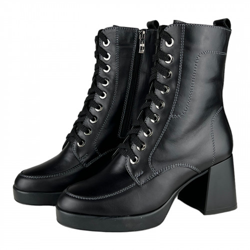 Черевики Жіночі шкіряні ROMAX 3606 чорний хутро