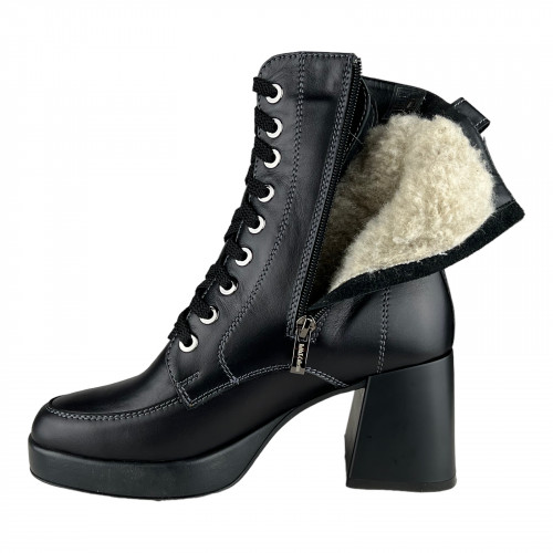Черевики Жіночі шкіряні ROMAX 3606 чорний хутро