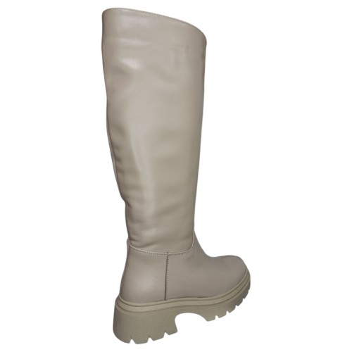 Чоботи жіночі шкіряні TEMP 262 бежевий євро хутро