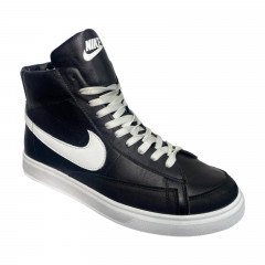 Кроссовки мужские кожаные DENAR N11K 01 черный белый мех