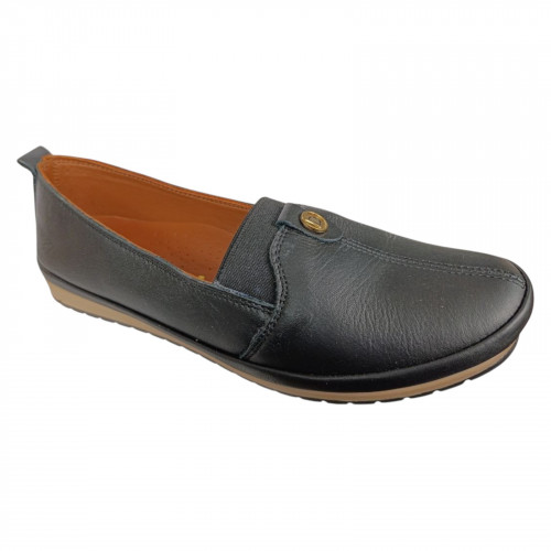 Балетки женские кожаные KEMER 065 01 черные 