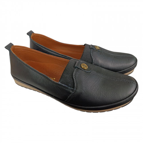 Балетки женские кожаные KEMER 065 01 черные 