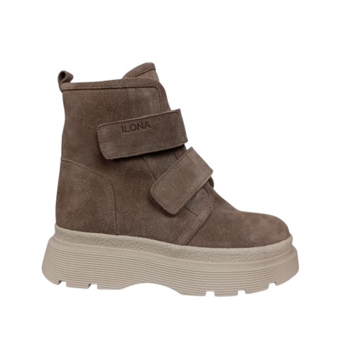 Ботинки женские замшевые ILONA 592/821 04 бежевый мех