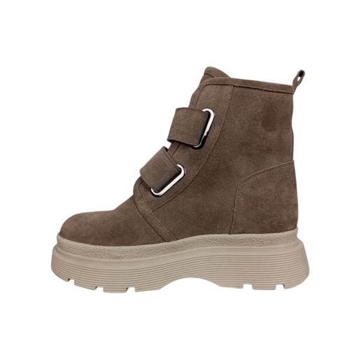 Ботинки женские замшевые ILONA 592/821 04 бежевый мех