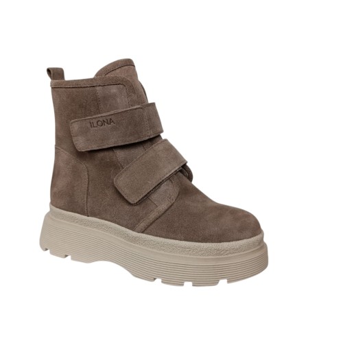 Ботинки женские замшевые ILONA 592/821 04 бежевый мех