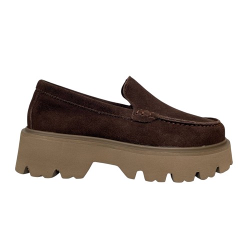 Лоферы женские замшевые WONEX 6172-20 коричневые