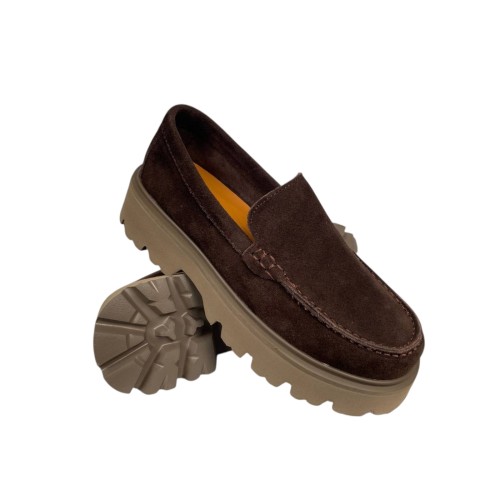 Лоферы женские замшевые WONEX 6172-20 коричневые