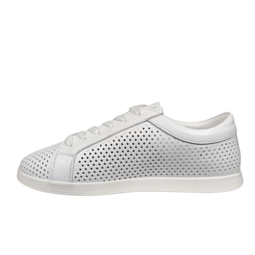 Кеды женские кожаные U.SPIRIT 220-0 05 белый перфорация 