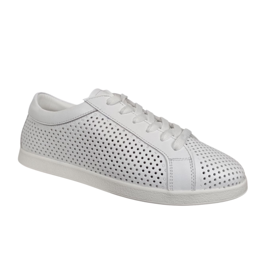 Кеды женские кожаные U.SPIRIT 220-0 05 белый перфорация 