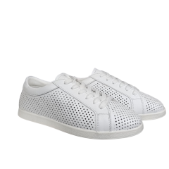 Кеды женские кожаные U.SPIRIT 220-0 05 белый перфорация 