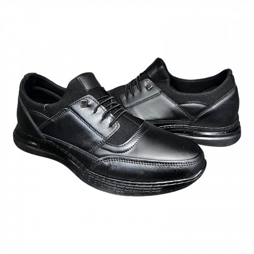 Кроссовки Мужские кожаные KEMER 1974 черный