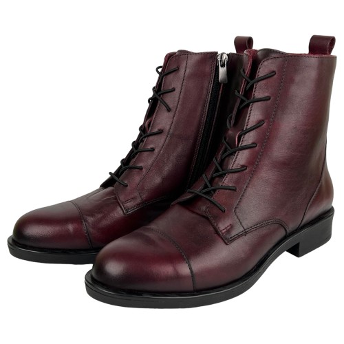 Черевики жіночі шкіряні KENTO 66163 бордовий