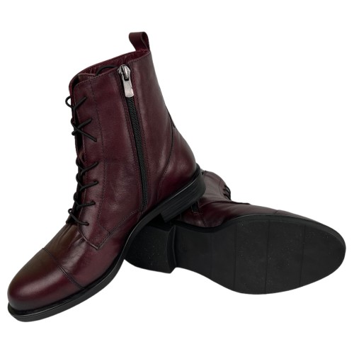 Черевики жіночі шкіряні KENTO 66163 бордовий