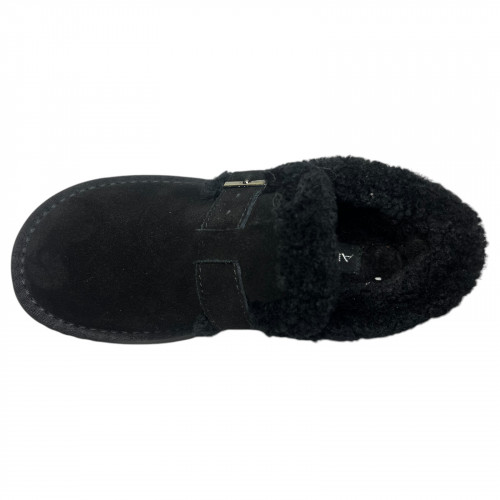 Угги ботинки женские замшевые ALLSY 191205 082-115A черный  мех