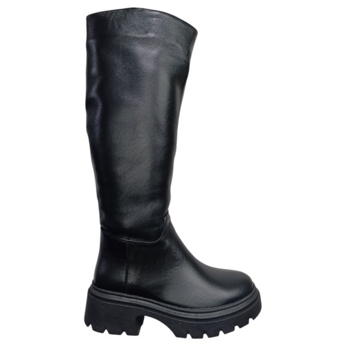 Чоботи жіночі шкіряні TEMP 262 чорний евро хутро 