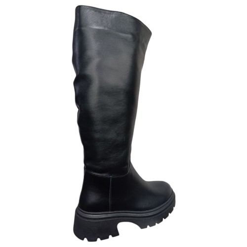 Чоботи жіночі шкіряні TEMP 262 чорний евро хутро 