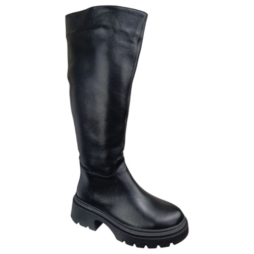 Чоботи жіночі шкіряні TEMP 262 чорний евро хутро 