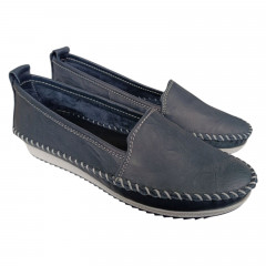 Балетки женские кожаные KEMER 063 09 синие