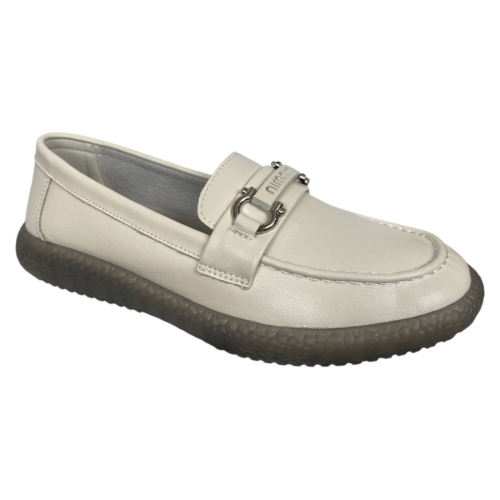 Лоферы женские кожаные ALLSY 204432 белые 