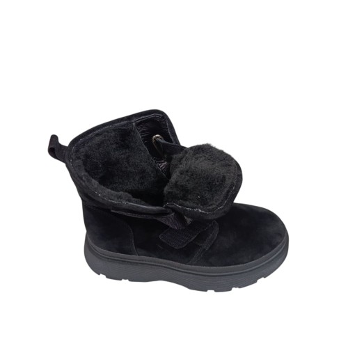 Ботинки женские замшевые ILONA 592/821 01 черный мех