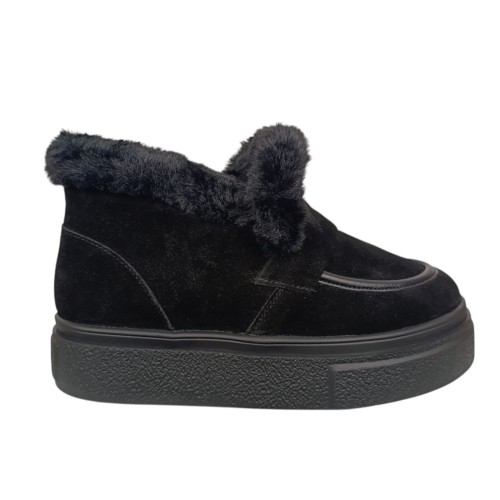 Черевики жіночі замшеві FOOT STEP FOOT STEP 521 01 чорні хутро