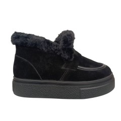 Черевики жіночі замшеві FOOT STEP FOOT STEP 521 01 чорні хутро