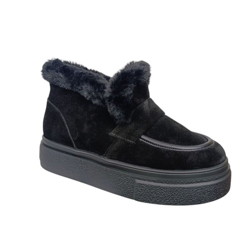 Черевики жіночі замшеві FOOT STEP FOOT STEP 521 01 чорні хутро
