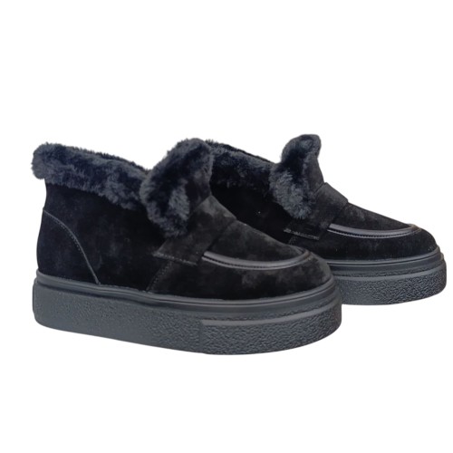 Черевики жіночі замшеві FOOT STEP FOOT STEP 521 01 чорні хутро