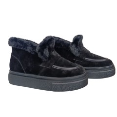 Черевики жіночі замшеві FOOT STEP FOOT STEP 521 01 чорні хутро