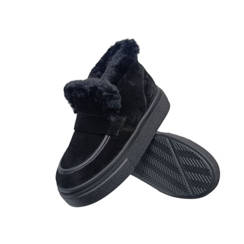 Черевики жіночі замшеві FOOT STEP FOOT STEP 521 01 чорні хутро