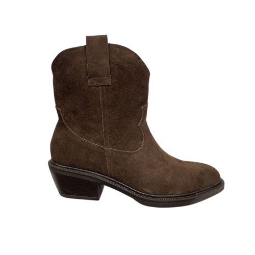 Казаки женские замшевые WONEX 8934-2 коричневые 