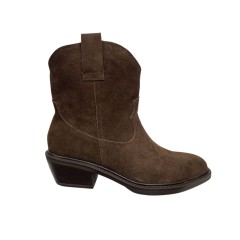 Казаки женские замшевые WONEX 8934-2 коричневые 