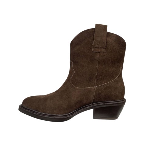 Казаки женские замшевые WONEX 8934-2 коричневые 