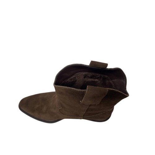 Казаки женские замшевые WONEX 8934-2 коричневые 