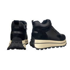Кросівки жіночі шкіряні ALLSY 219293 чорні байка