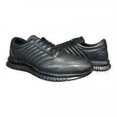 Кроссовки Мужские кожаные KEMER 21707 черный