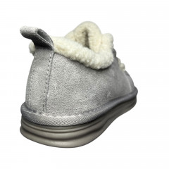 Угги ботинки женские замшевые ALLSY 232557-28R-B grey мех